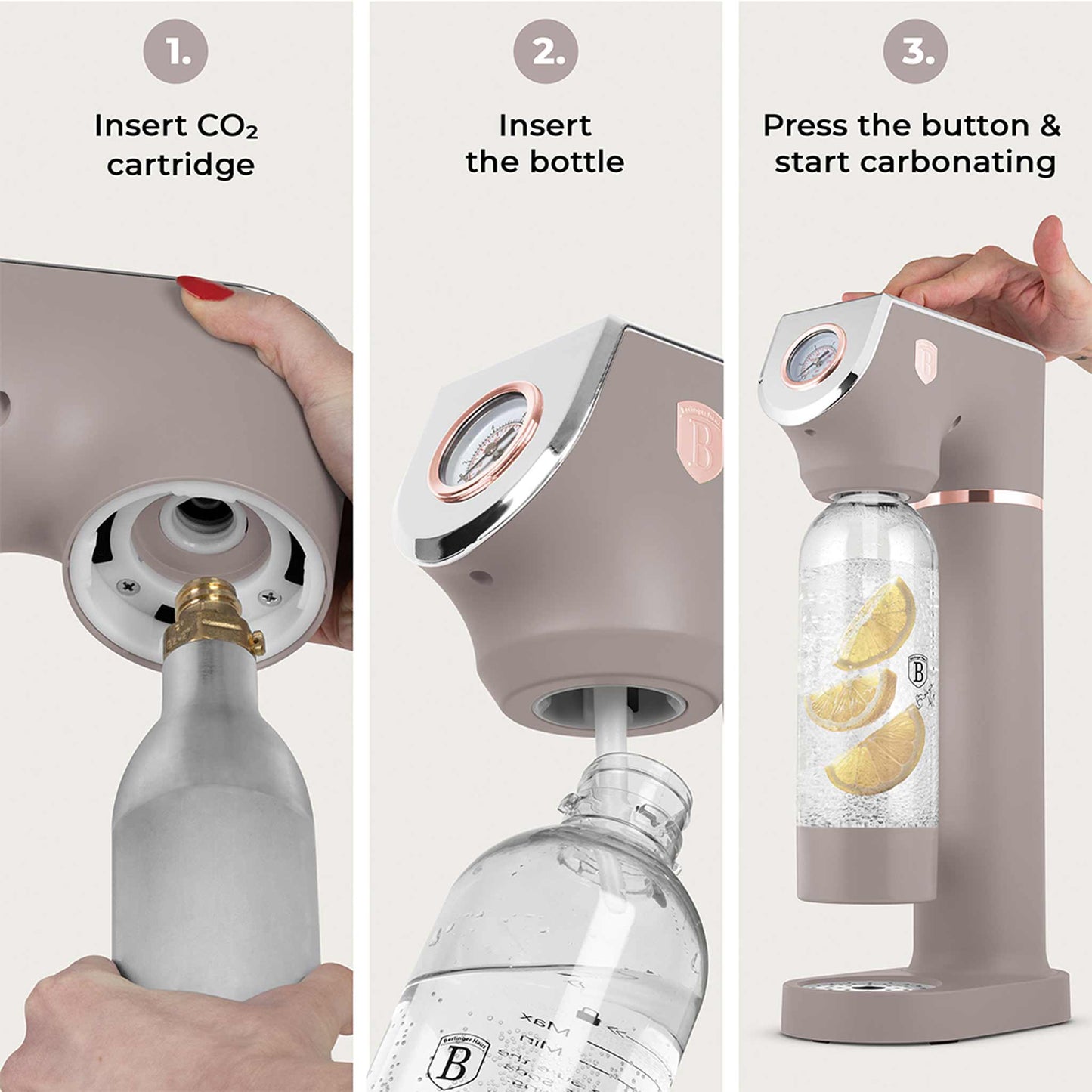 Máquina Para Hacer Refrescos Con 2 Botellas Y Barómetro, Compatible Con Cilindros De Co2 De Tamaño Universal.