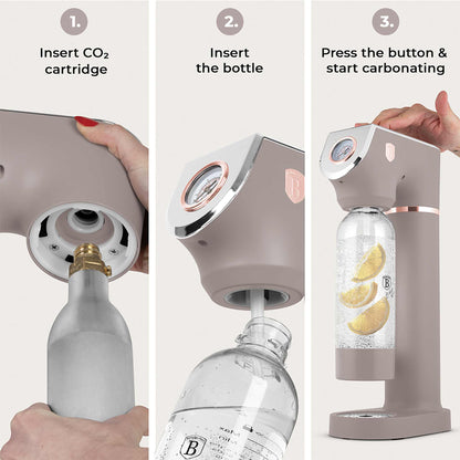 Máquina Para Hacer Refrescos Con 2 Botellas Y Barómetro, Compatible Con Cilindros De Co2 De Tamaño Universal.