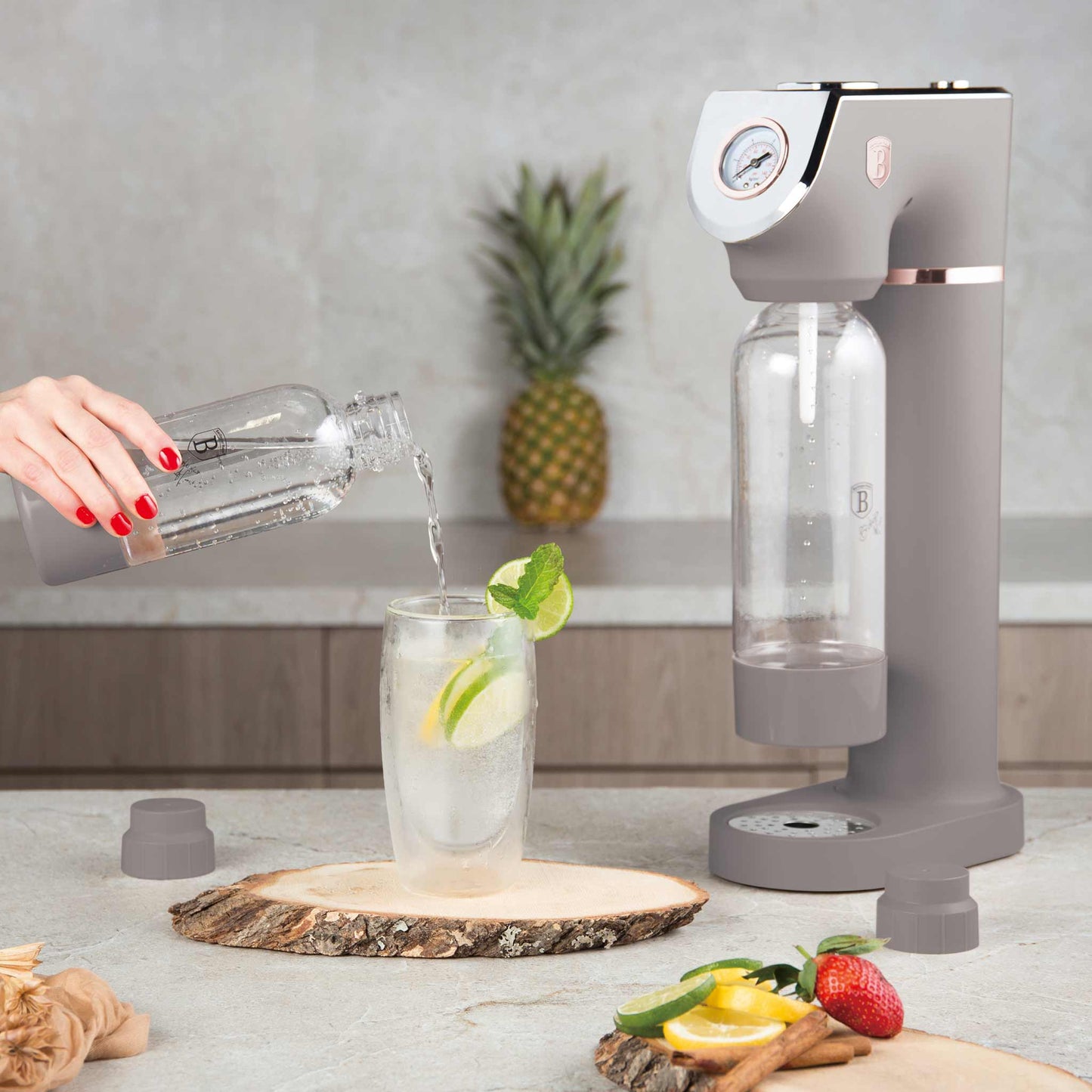 Máquina Para Hacer Refrescos Con 2 Botellas Y Barómetro, Compatible Con Cilindros De Co2 De Tamaño Universal.