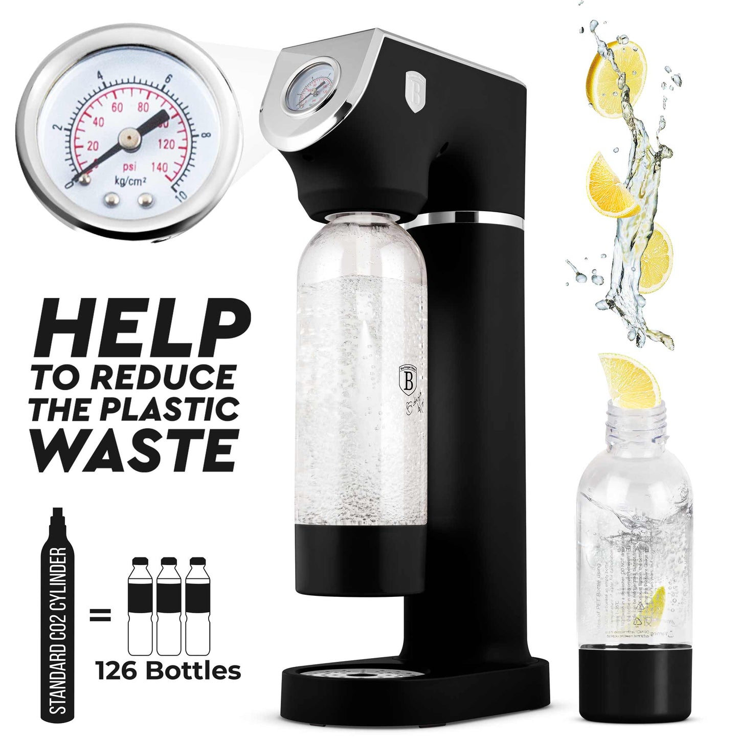 Máquina Para Hacer Refrescos Con 2 Botellas Y Barómetro, Compatible Con Cilindros De Co2 De Tamaño Universal.