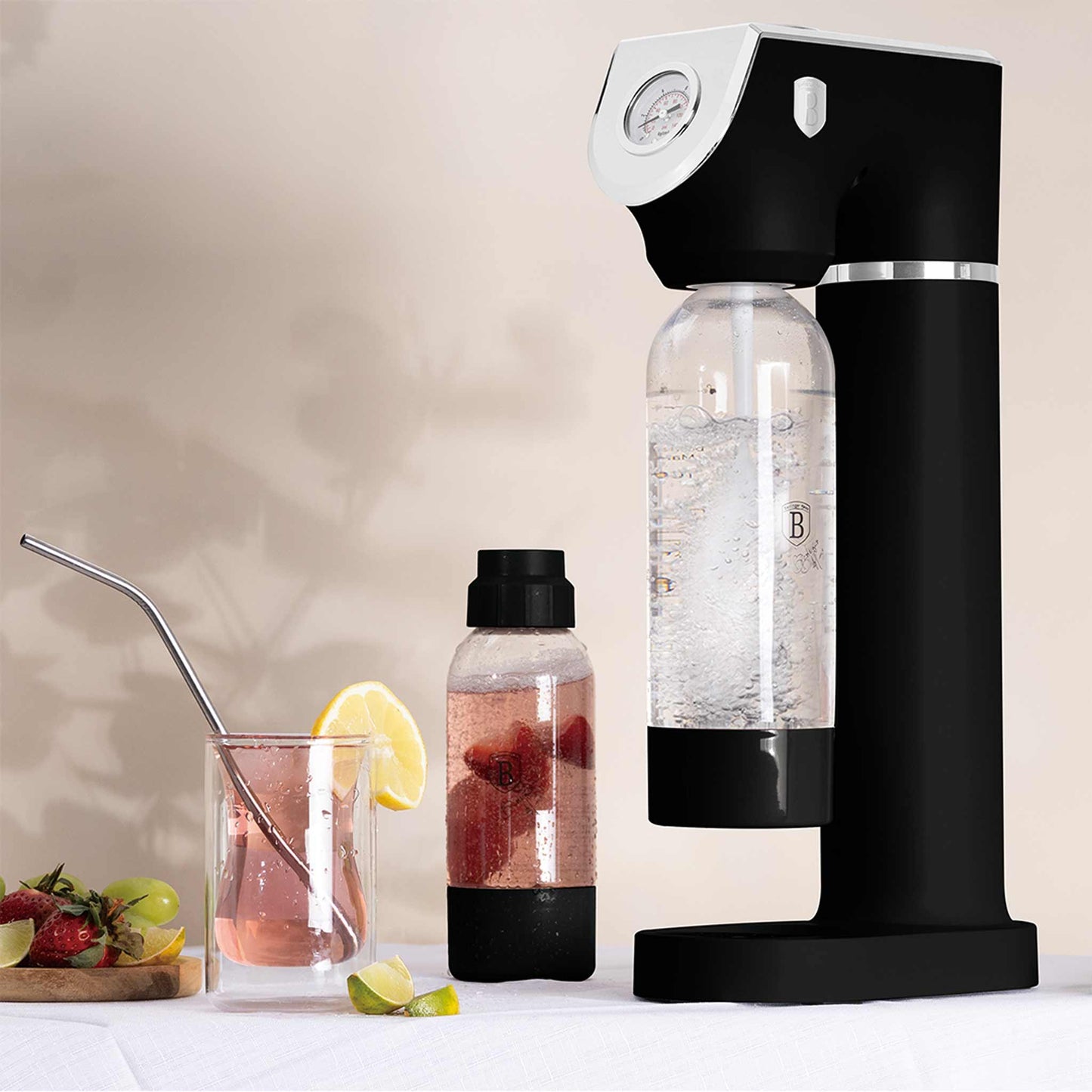 Máquina Para Hacer Refrescos Con 2 Botellas Y Barómetro, Compatible Con Cilindros De Co2 De Tamaño Universal.