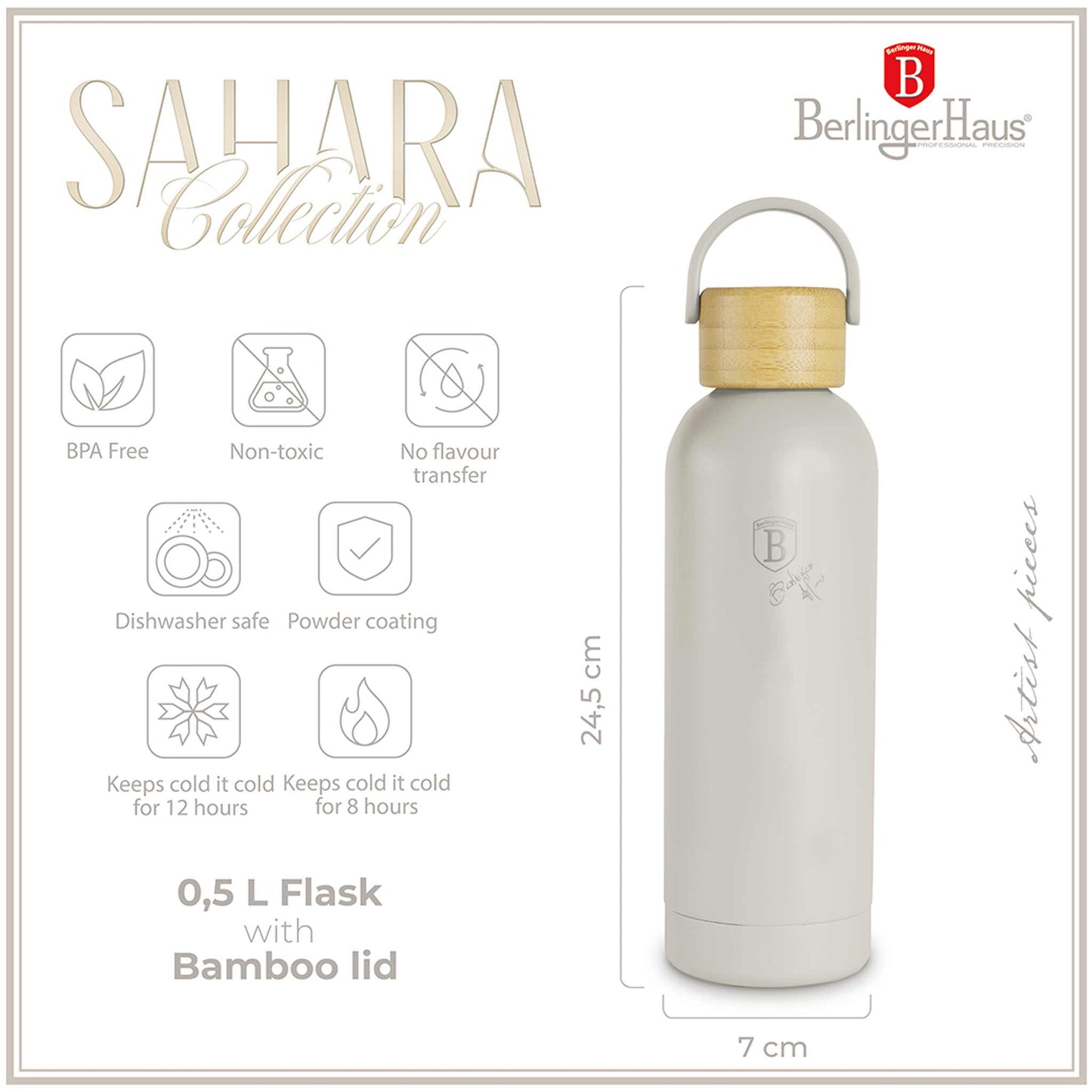 Termo Con Tapa De Bambú De 0,5 L