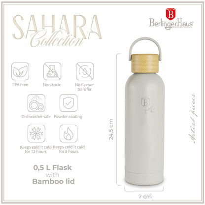 Termo Con Tapa De Bambú De 0,5 L