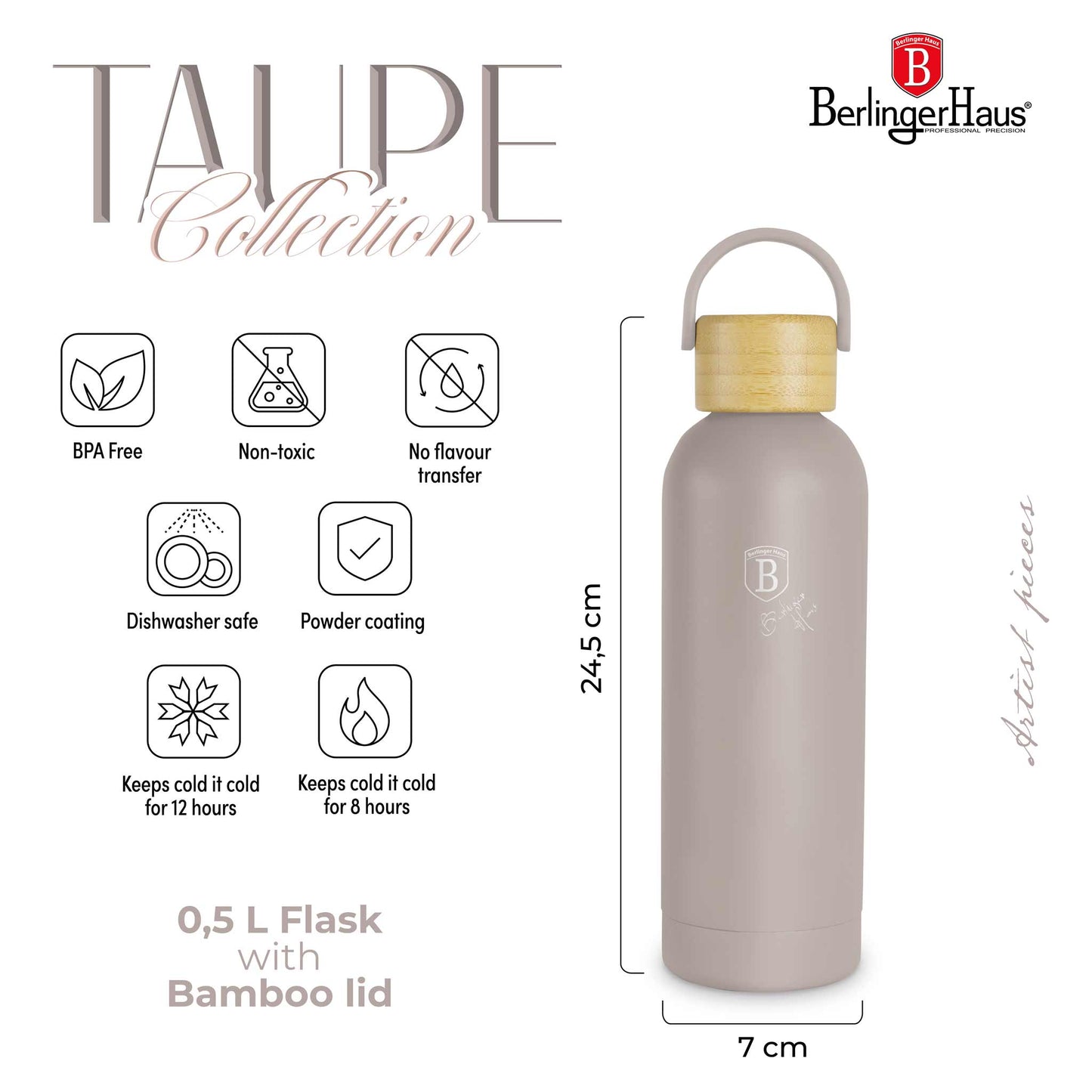 Termo Con Tapa De Bambú De 0,5 L