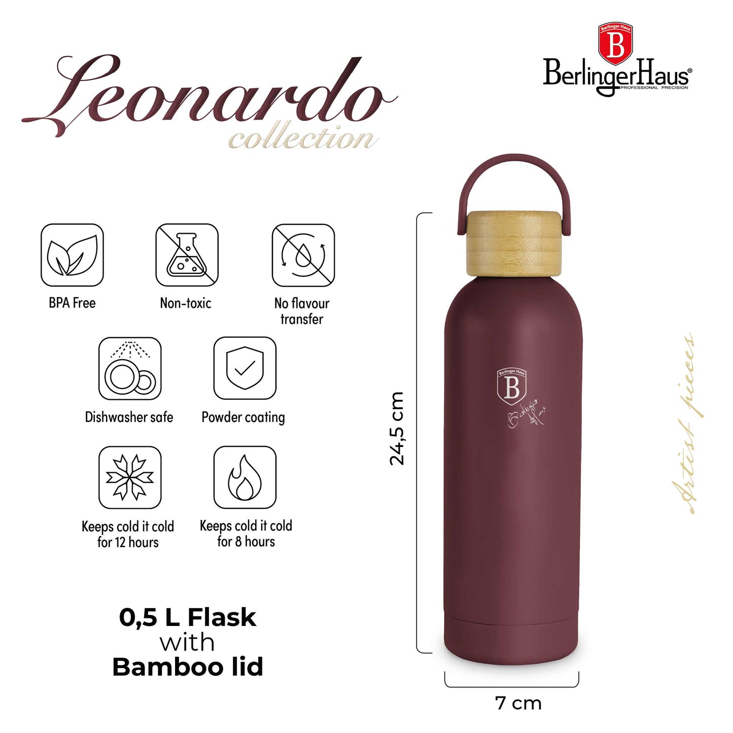 Termo Con Tapa De Bambú De 0,5 L