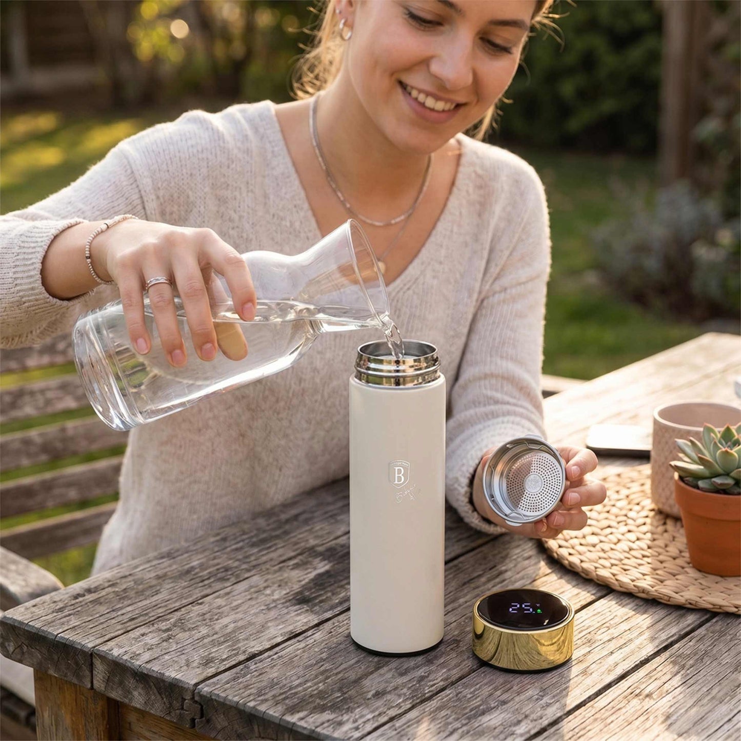 Botella De Agua Con Indicador Led De Temperatura De 0,5 L