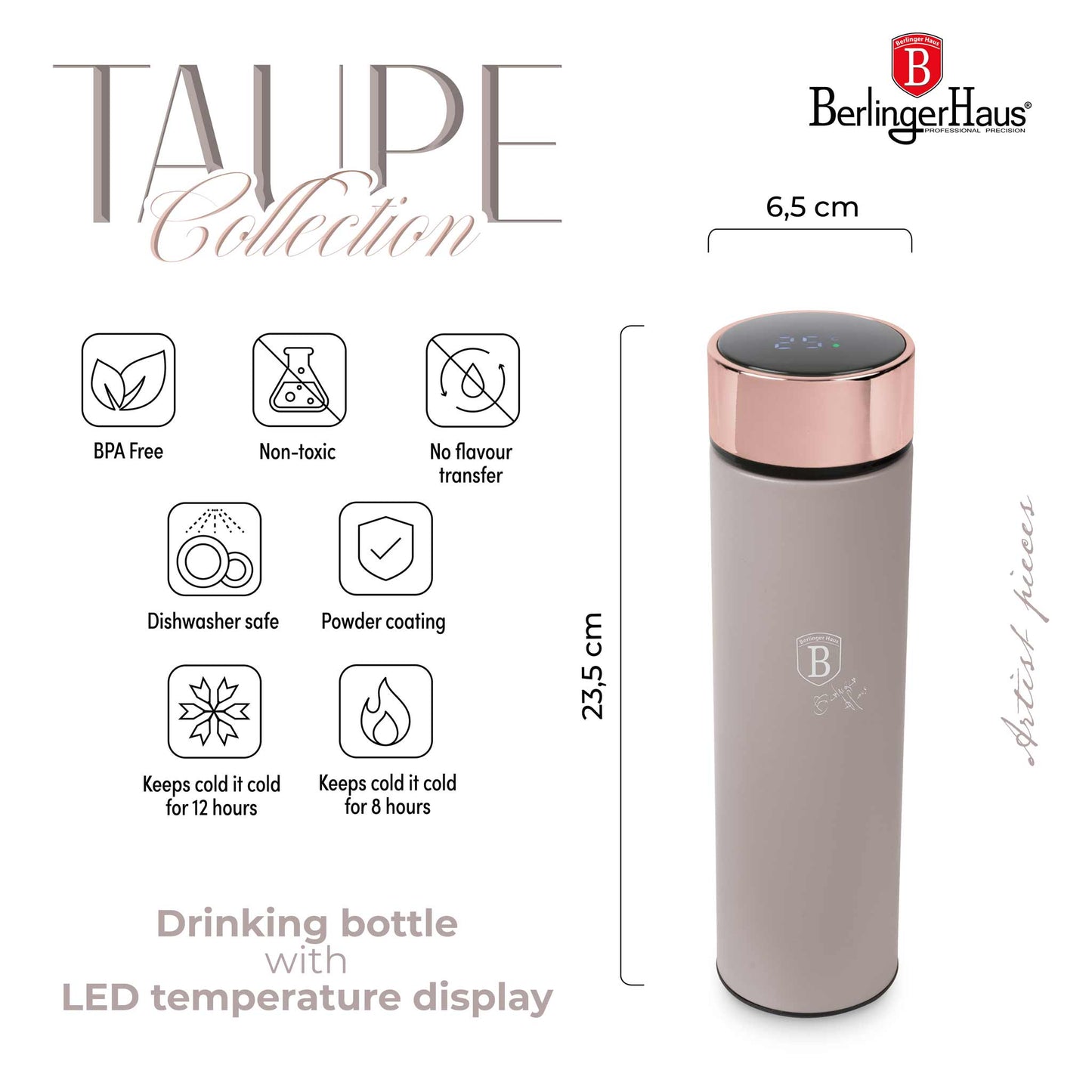 Botella De Agua Con Indicador Led De Temperatura De 0,5 L
