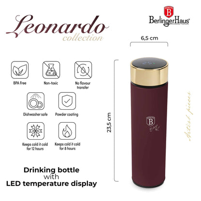 Botella De Agua Con Indicador Led De Temperatura De 0,5 L