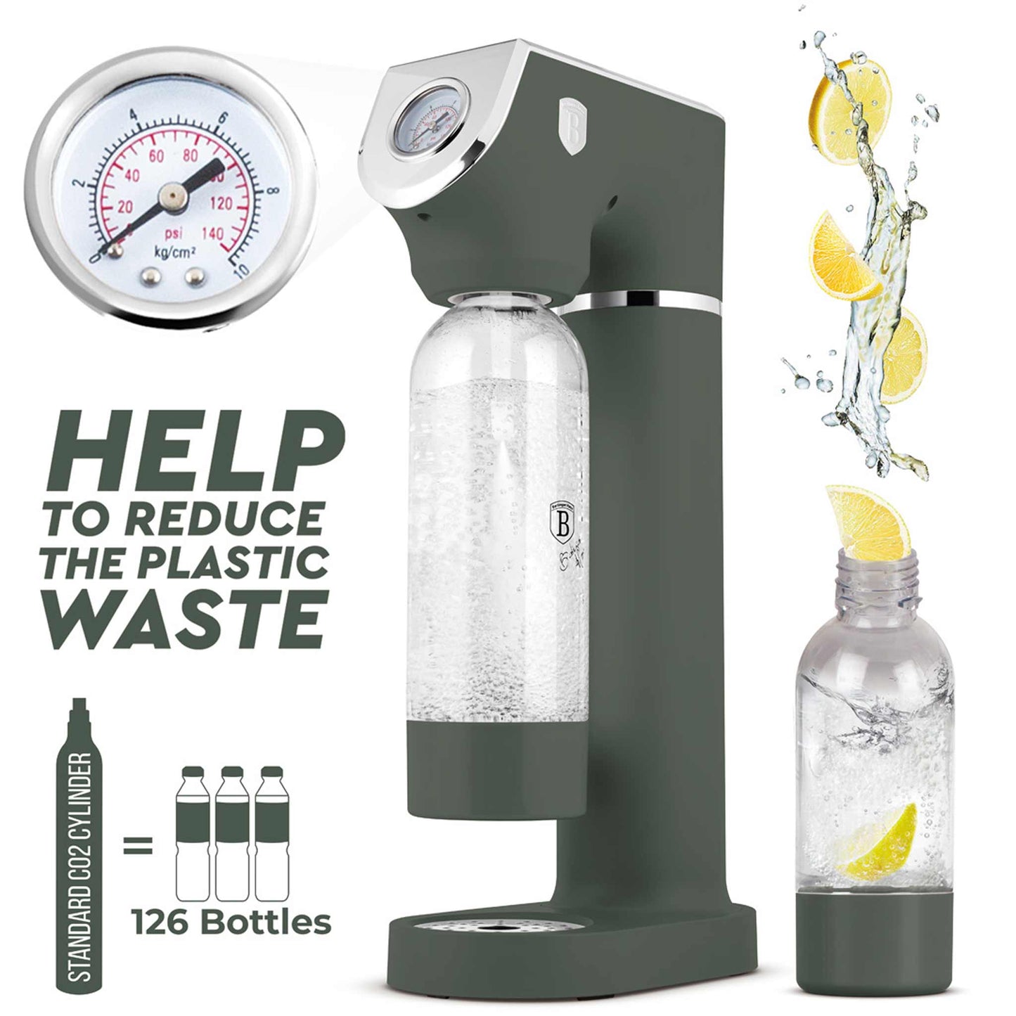 Máquina Para Hacer Refrescos Con 2 Botellas Y Barómetro, Compatible Con Cilindros De Co2 De Tamaño Universal.