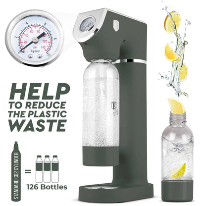 Máquina Para Hacer Refrescos Con 2 Botellas Y Barómetro, Compatible Con Cilindros De Co2 De Tamaño Universal.