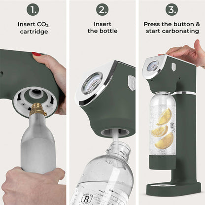 Máquina Para Hacer Refrescos Con 2 Botellas Y Barómetro, Compatible Con Cilindros De Co2 De Tamaño Universal.
