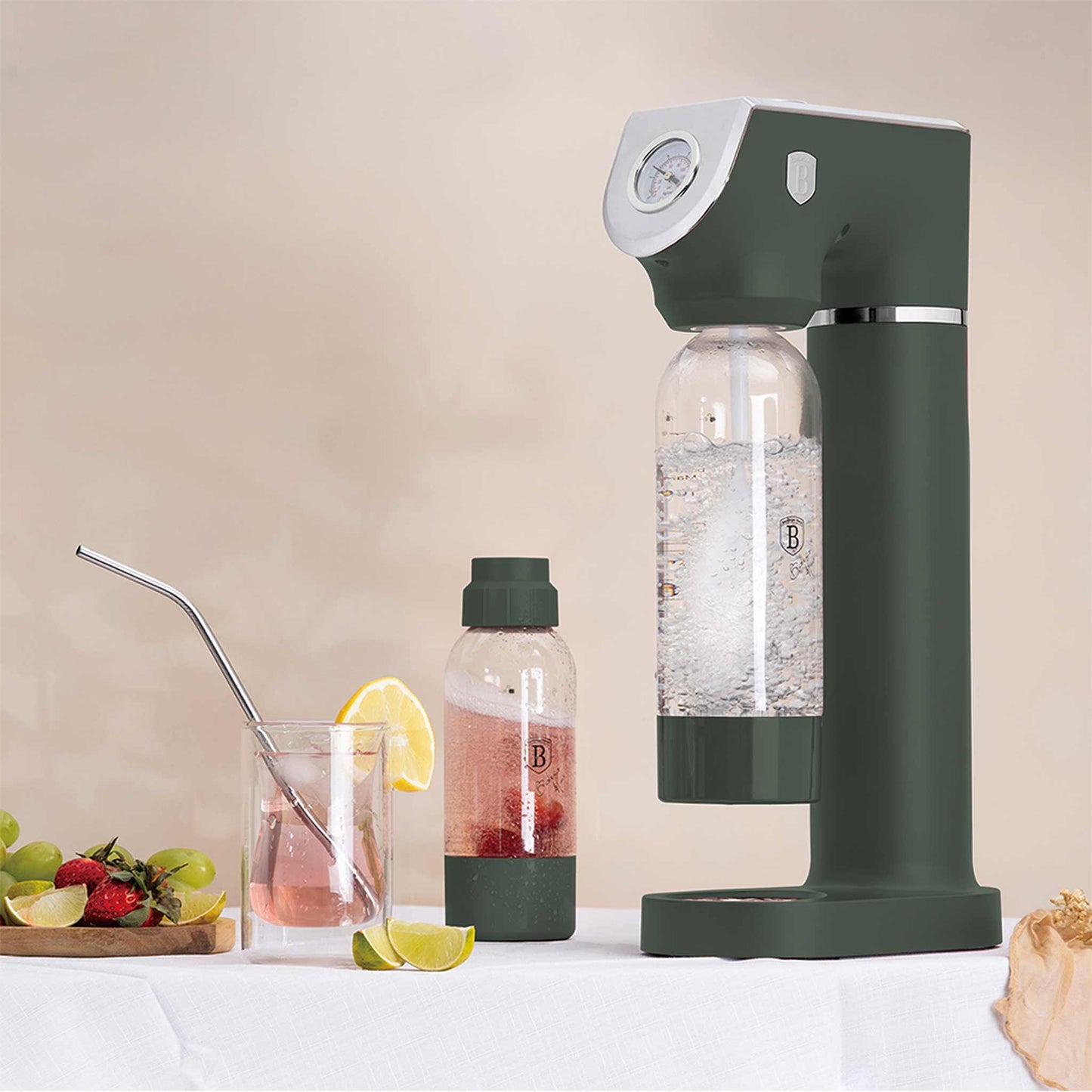 Máquina Para Hacer Refrescos Con 2 Botellas Y Barómetro, Compatible Con Cilindros De Co2 De Tamaño Universal.