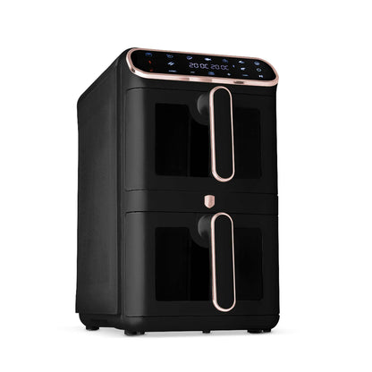 Freidora De Aire De Doble Cesta De 5,5+5,5 L Con Ventanas Visibles