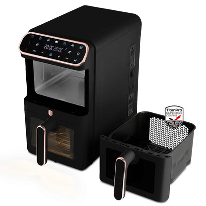 Freidora De Aire De Doble Cesta De 5,5+5,5 L Con Ventanas Visibles
