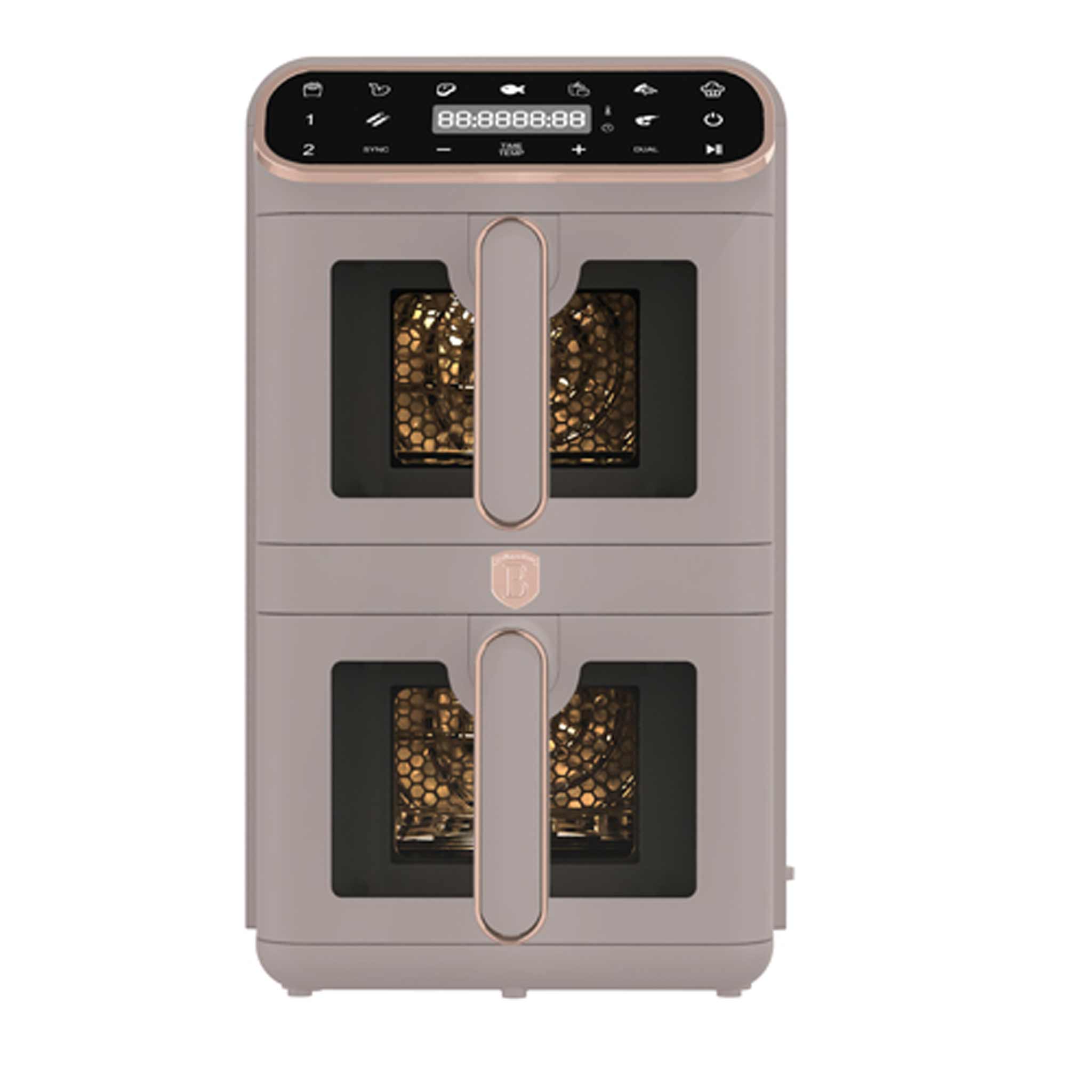Freidora De Aire De Doble Cesta De 5,5+5,5 L Con Ventanas Visibles
