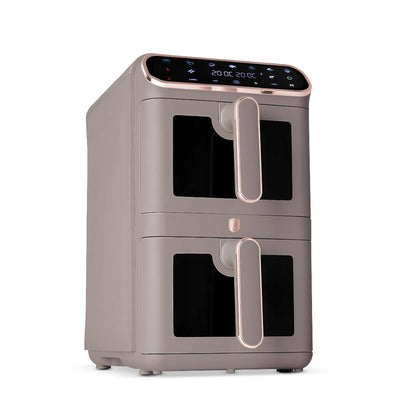 Freidora De Aire De Doble Cesta De 5,5+5,5 L Con Ventanas Visibles