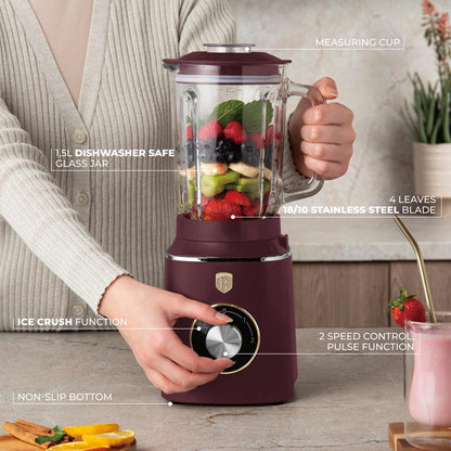 Batidora De Mesa Con Jarra De Vidrio De 1,5 L Y 1000 W.