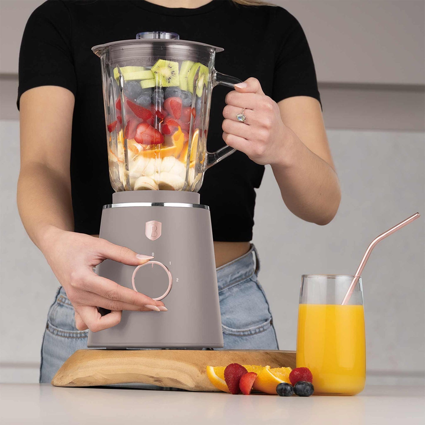 Batidora De Mesa Con Jarra De Vidrio De 1,5 L Y 1000 W.