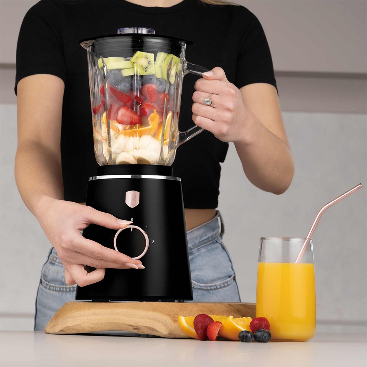 Batidora De Mesa Con Jarra De Vidrio De 1,5 L Y 1000 W.