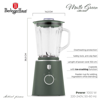 Batidora De Mesa Con Jarra De Vidrio De 1,5 L Y 1000 W.