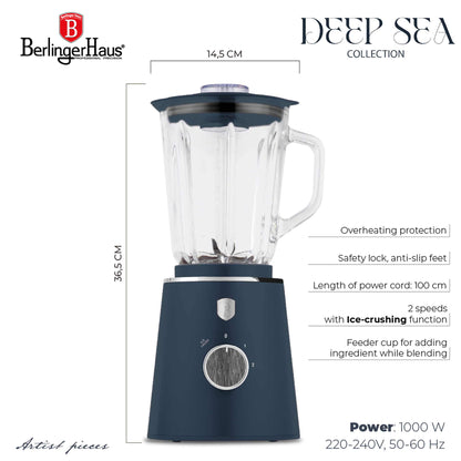 Batidora De Mesa Con Jarra De Vidrio De 1,5 L Y 1000 W.