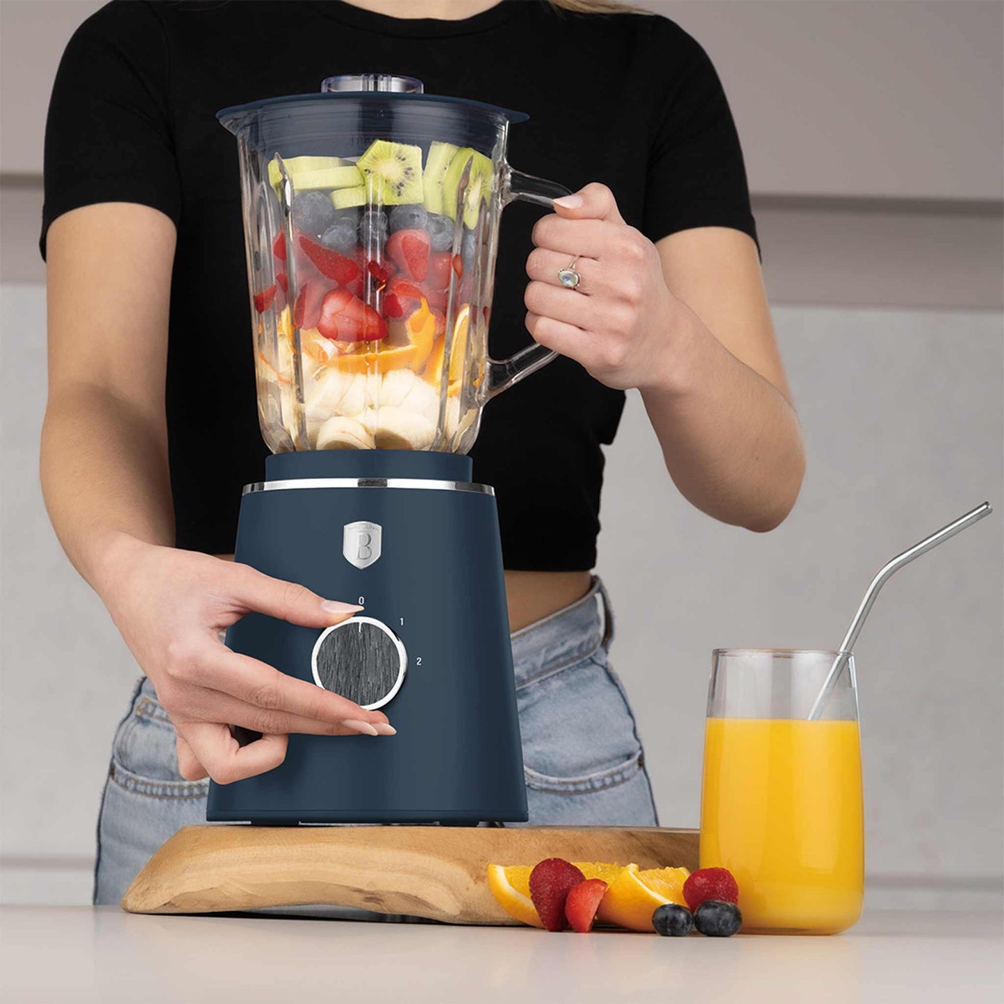 Batidora De Mesa Con Jarra De Vidrio De 1,5 L Y 1000 W.