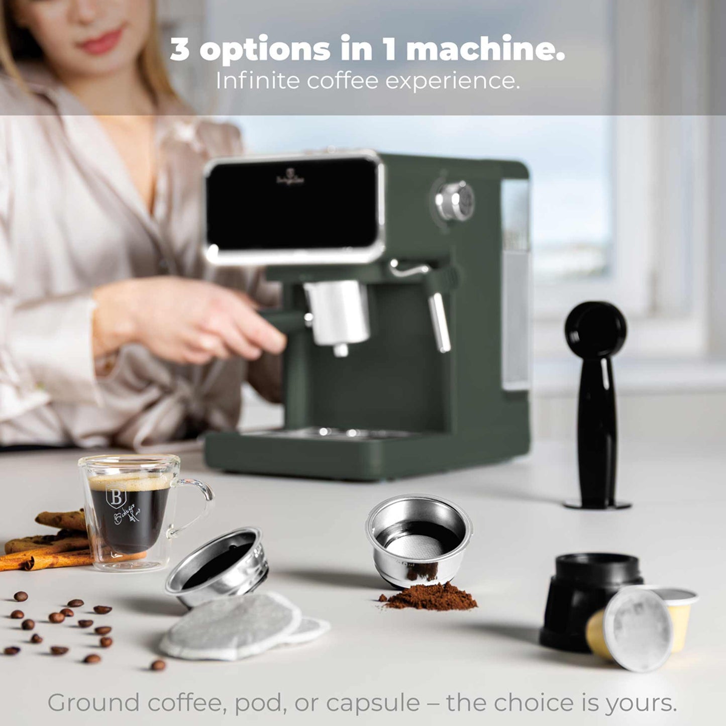 Cafetera Espresso Digital 3 En 1