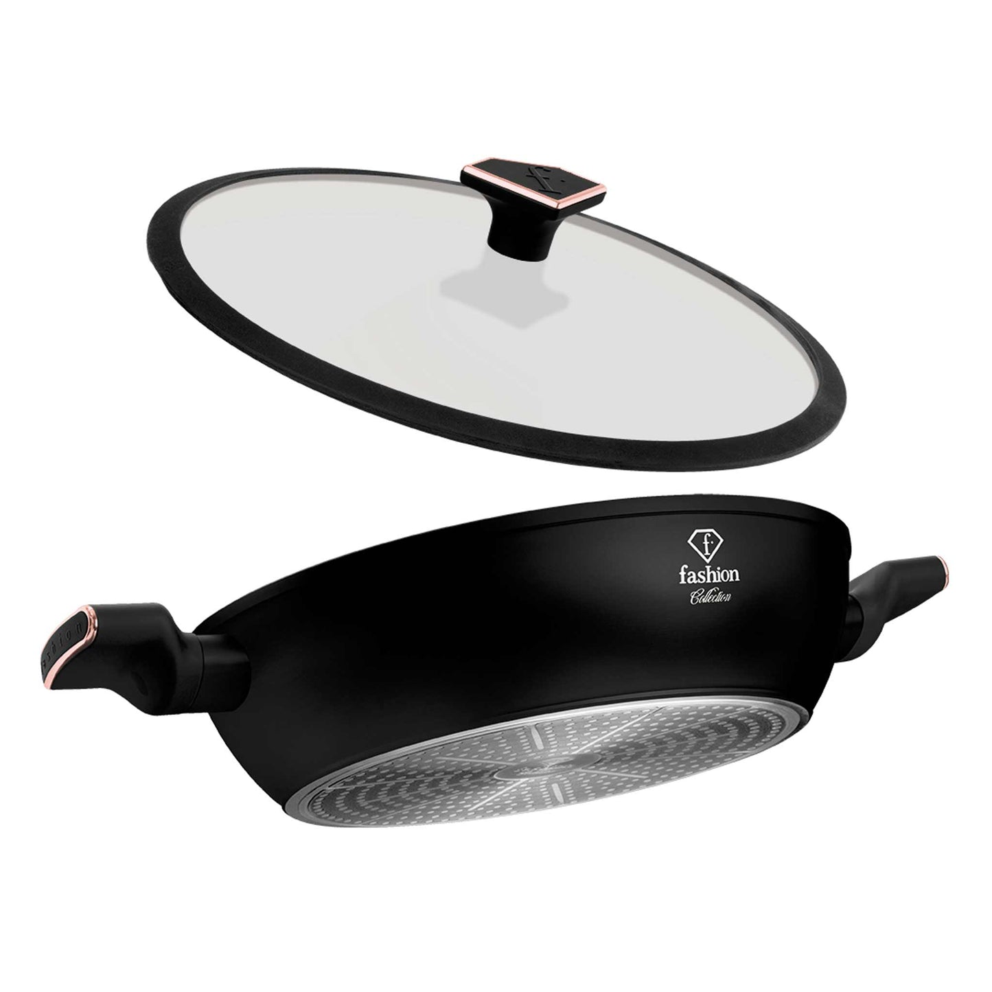 Olla Poco Profunda Con Tapa De 30 Cm