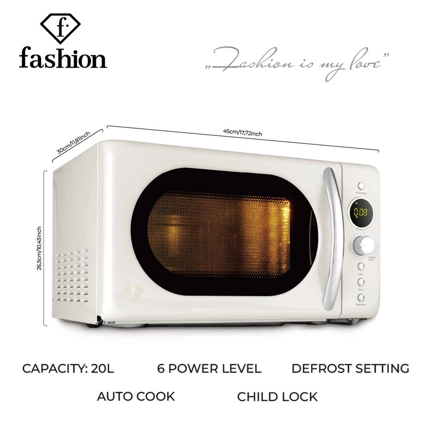 Horno Microondas Digital De 20 Litros
